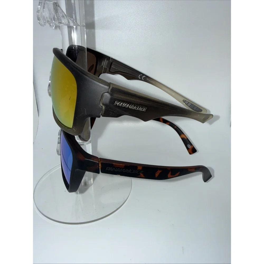 2 pair authentic Panama Jack Sunglasses-Brown/Blue Mirror & Brown Yellow Mirror